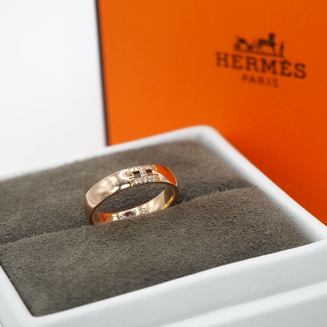 HERMES 約6号 エヴァーヘラクレス リング K18 ダイヤ ピンクゴールド エルメス