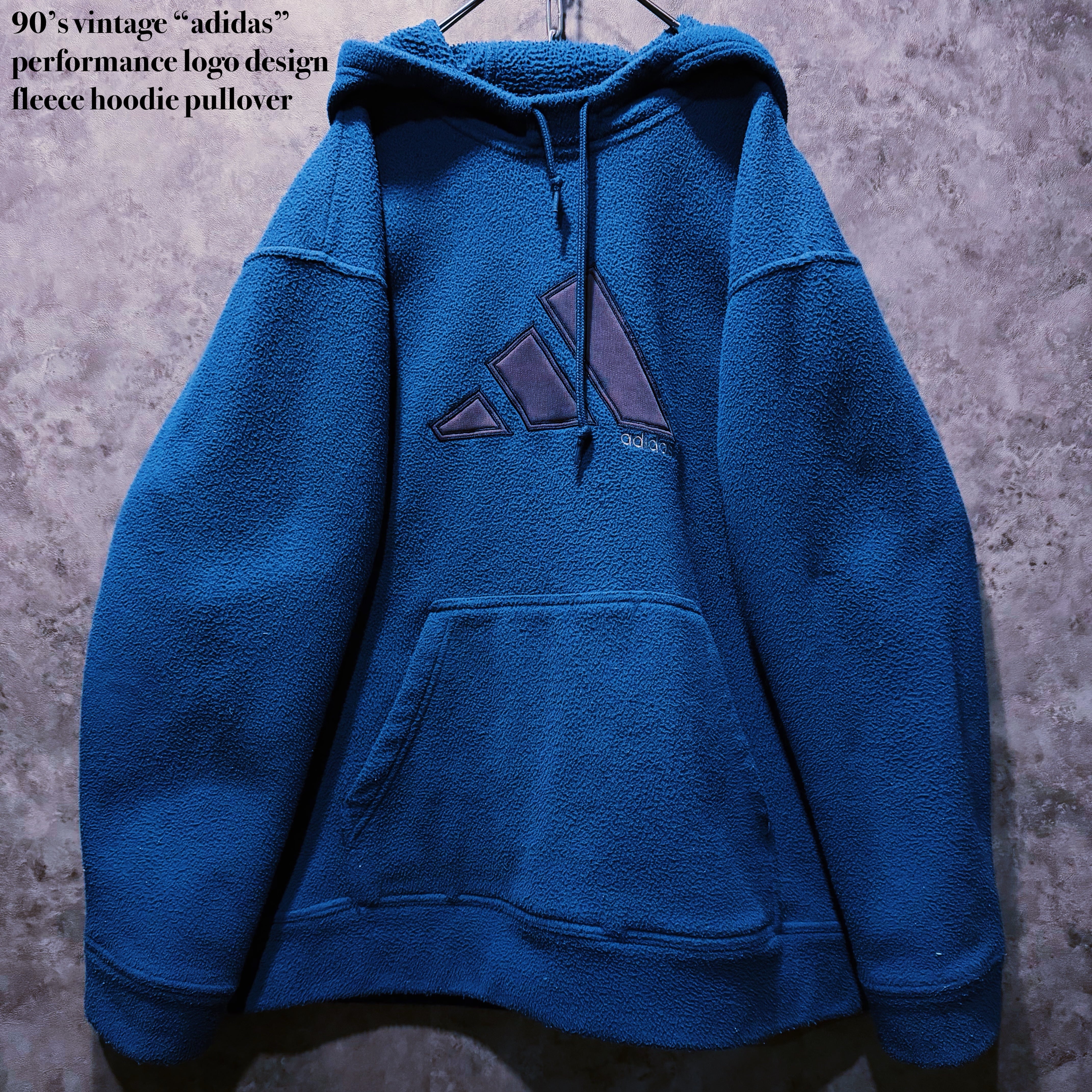 【doppio】90’s vintage “adidas” performance logo design fleece hoodie pullover