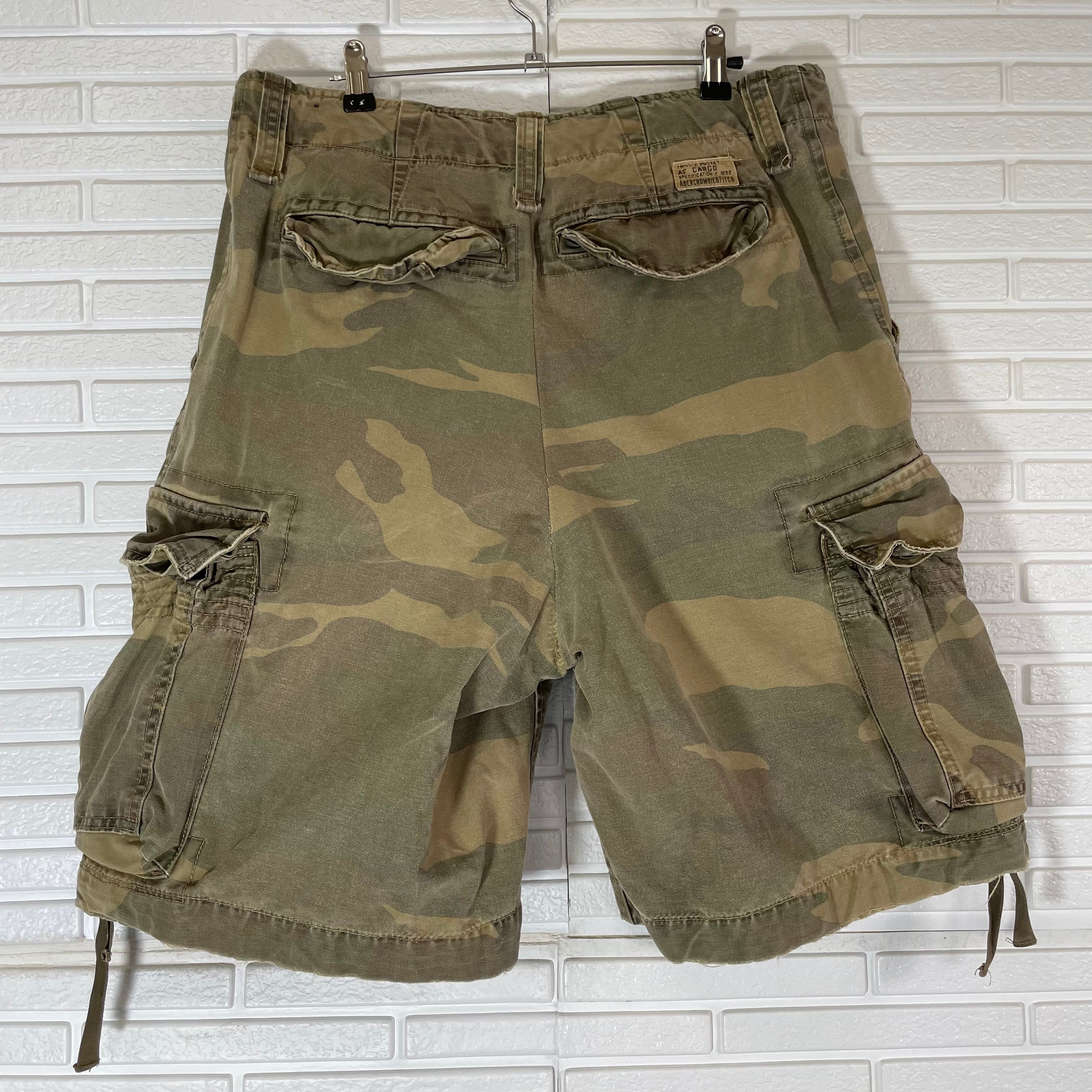 Abercrombie & Fitch カーゴパンツ W34 ヒモ付き カモフラージュ 