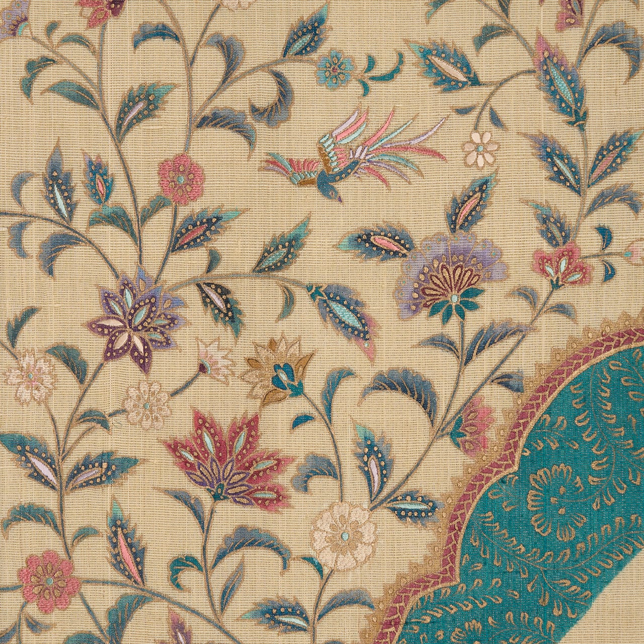 唐花模様 金更紗に手刺繍 袋帯 【中古】 | かわの屋