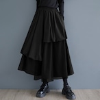 asymmetry tiered skirt / l0804