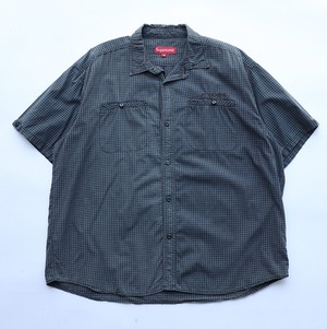 90S SUPREME CHECKED S/S OPEN COLLAR SHIRT