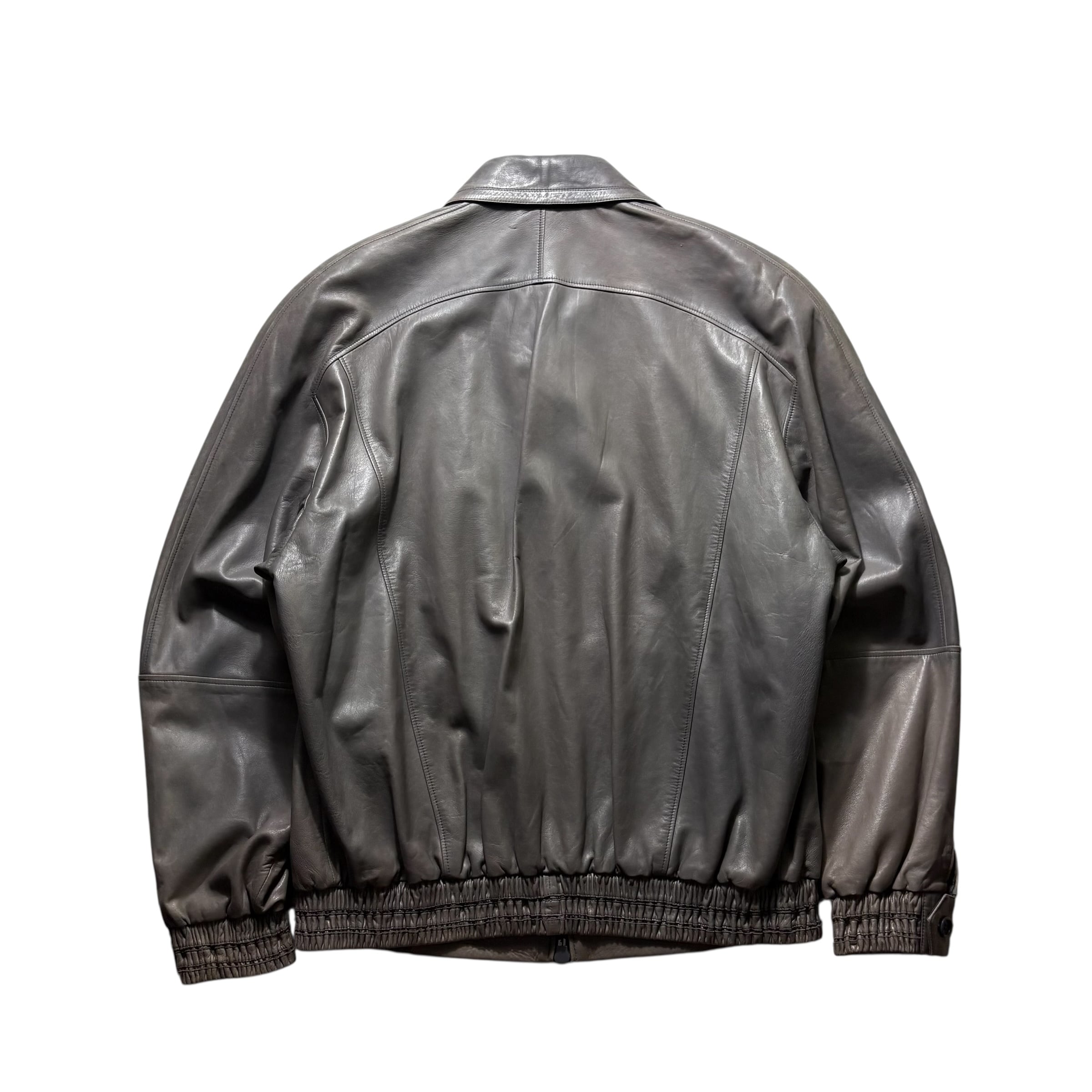 ZILLI gray color leather blouson | NOIR ONLINE