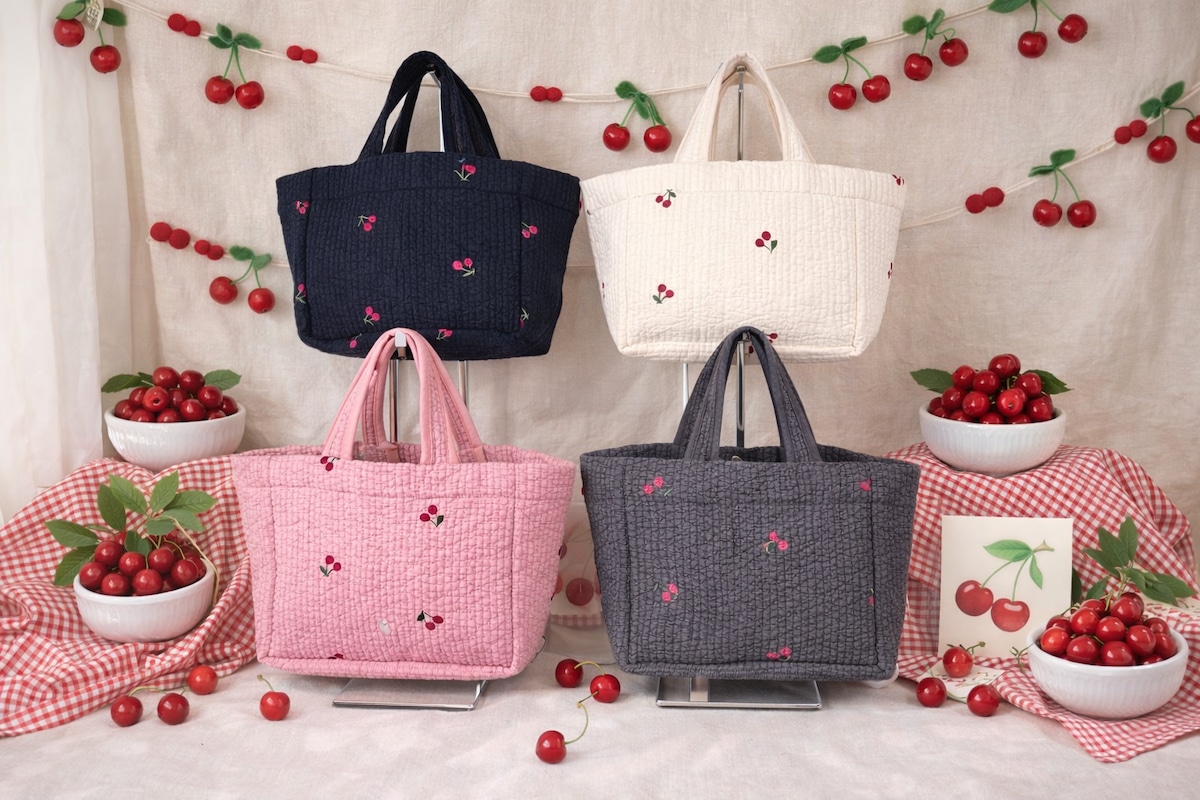 No.08［Sサイズ］さくらんぼヌビバック(さくらんぼ柄刺繍) | Bliss
