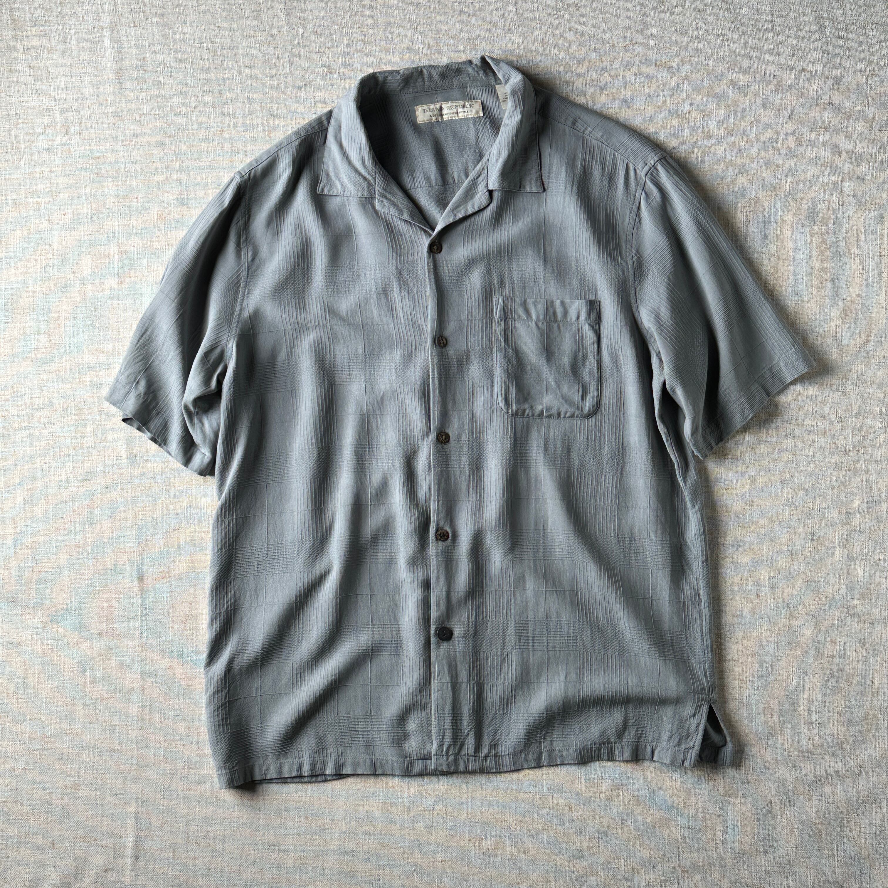 90's ISLAND REPUBLIC Silk Open Collar Shirt