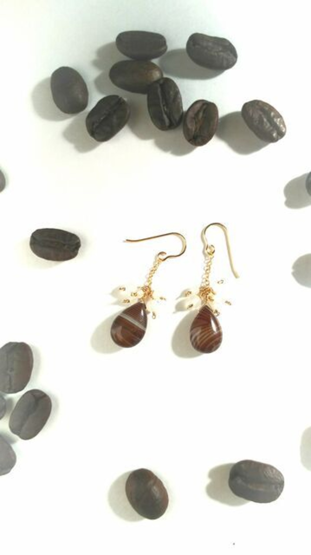 ブラウンストライプアゲート coffee and milk ピアス | Schnee accessories