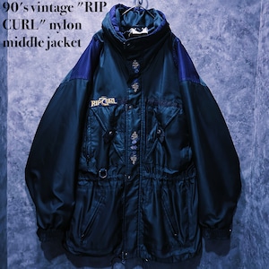 【doppio】90's vintage "RIP CURL" nylon middle jacket