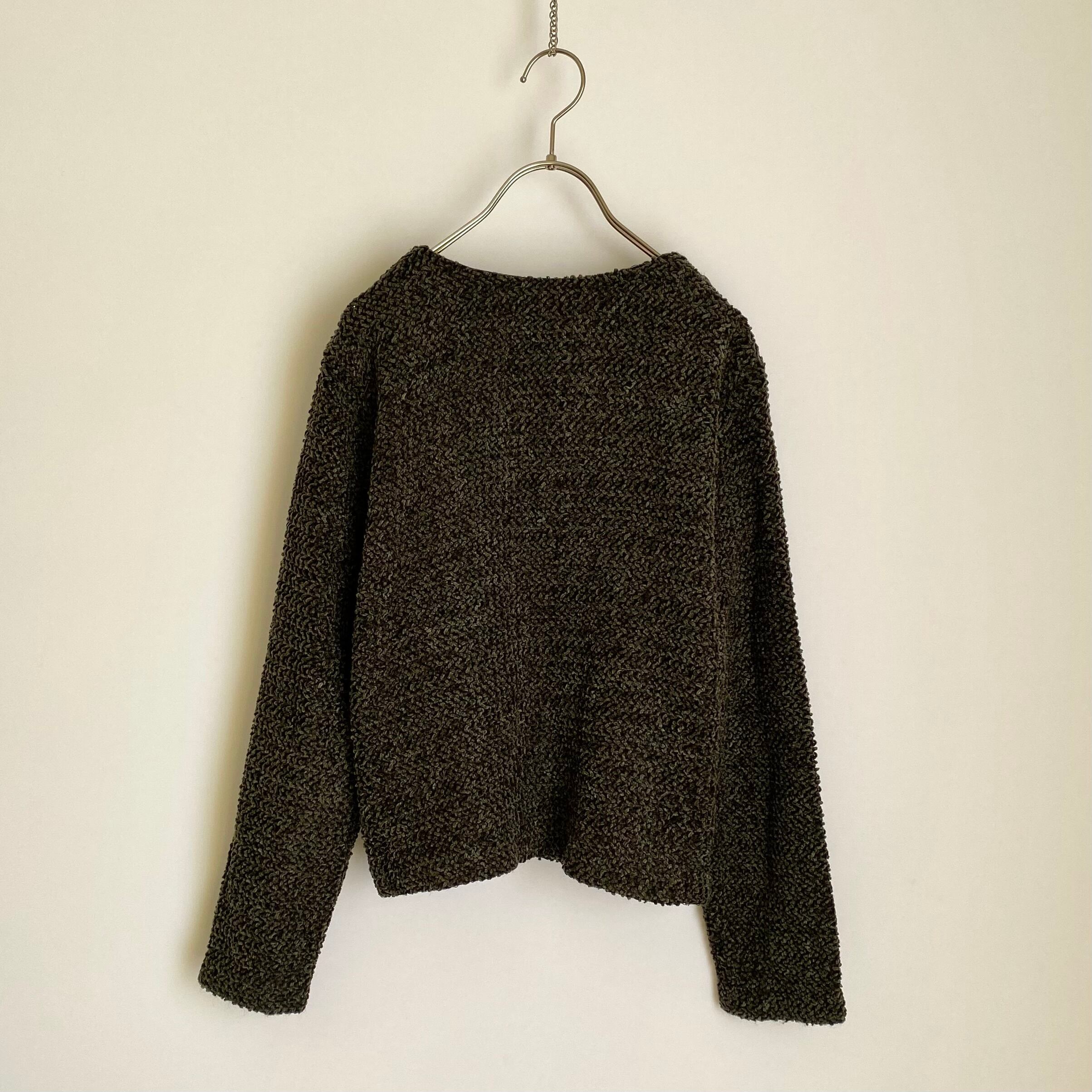 Vintage Euro retro dark green knit jacket レトロ ヨーロッパ Vintage Euro retro dark green knit jacket レトロ ヨーロッパ