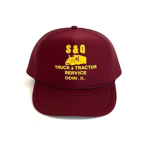 USED 90’s NISSUN CAP, S&Q  truck & tractor service snapback - burgundy