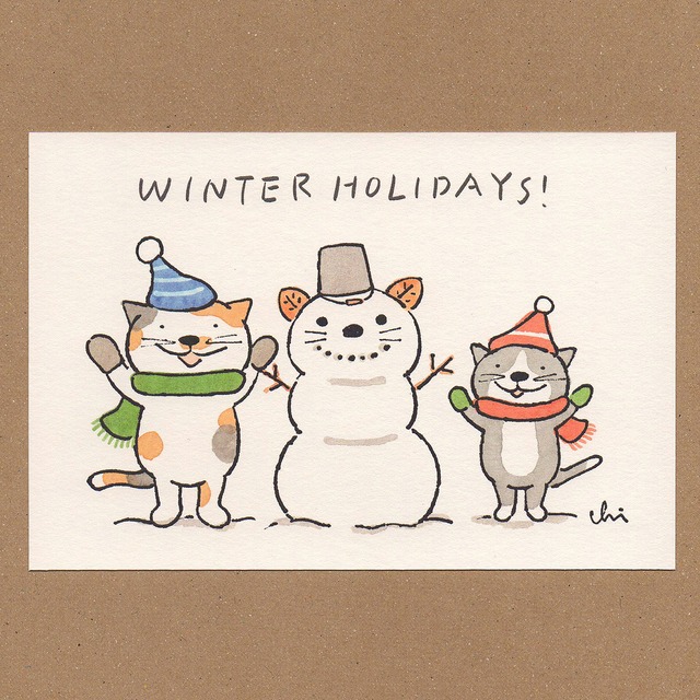 冬のポストカード［NWPC-28］雪だるま