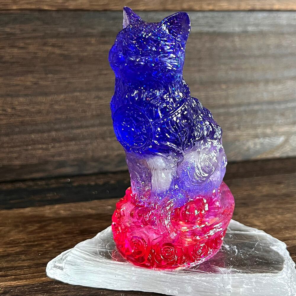 癒し猫 お守り猫 オルゴナイト 異世界 守護猫 ガーディアン・キャット 1点物 スーパーセブン