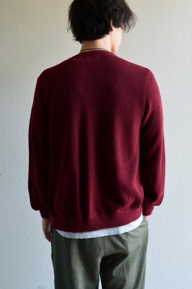 KINGS ROAD by Sears 1970's ORLON ACRYLIC Vintage Knit Cardigan Burgundy キングスロード シアーズ 70s オーロンアクリル カーディガン