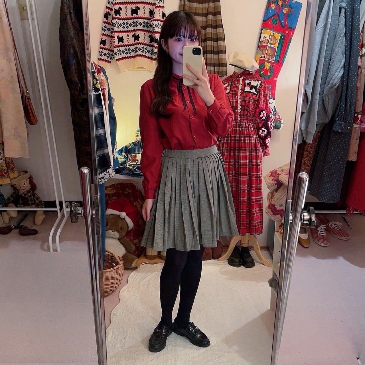 bordeaux black ribbon blouse