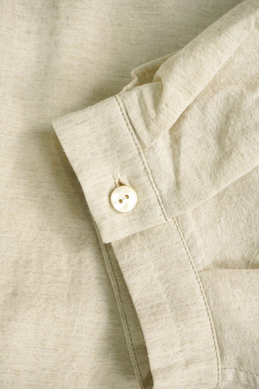 Cotton Linen Fly-Front Blouse
