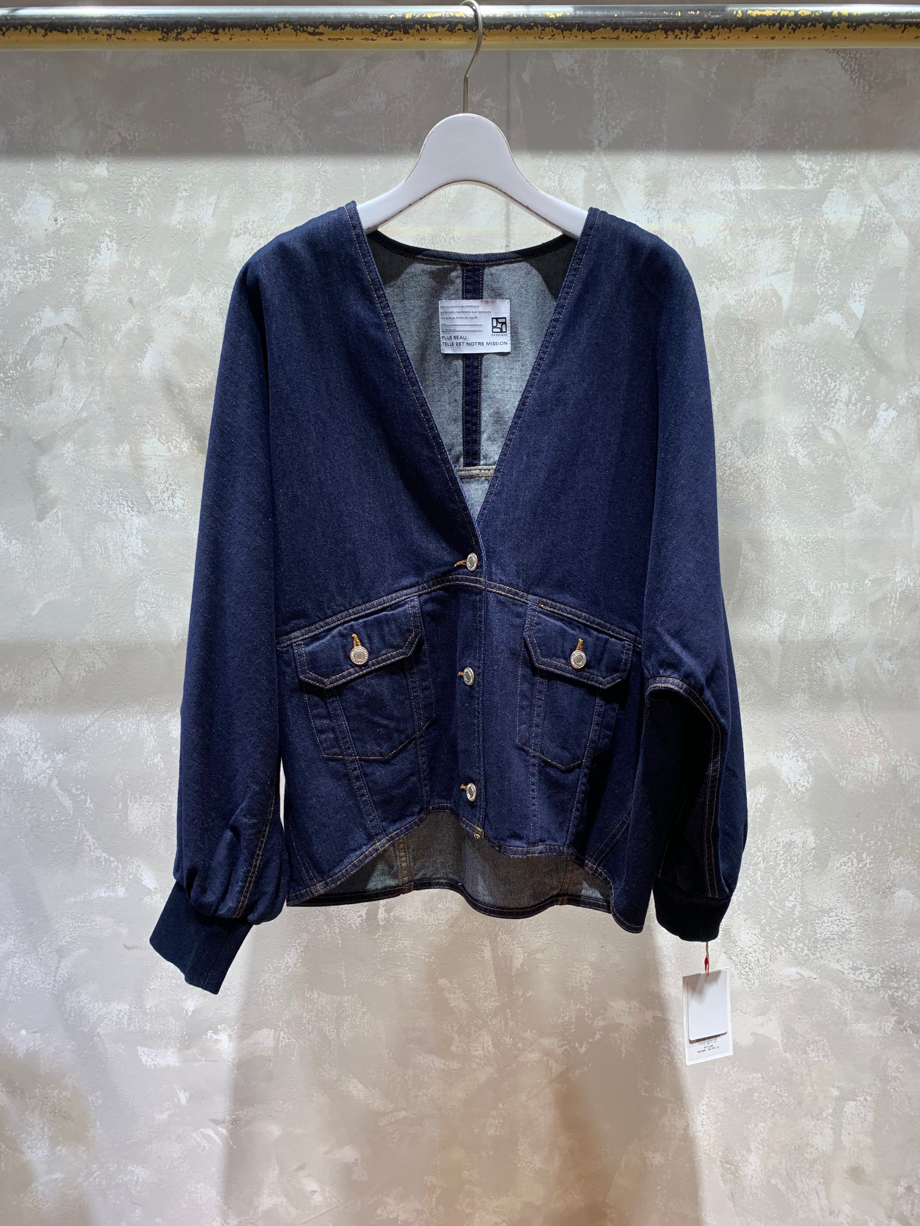 PASSIONE】ノーカラーデニムジャケット | LASHIC