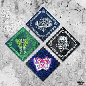 蛾虎刺繍パネル