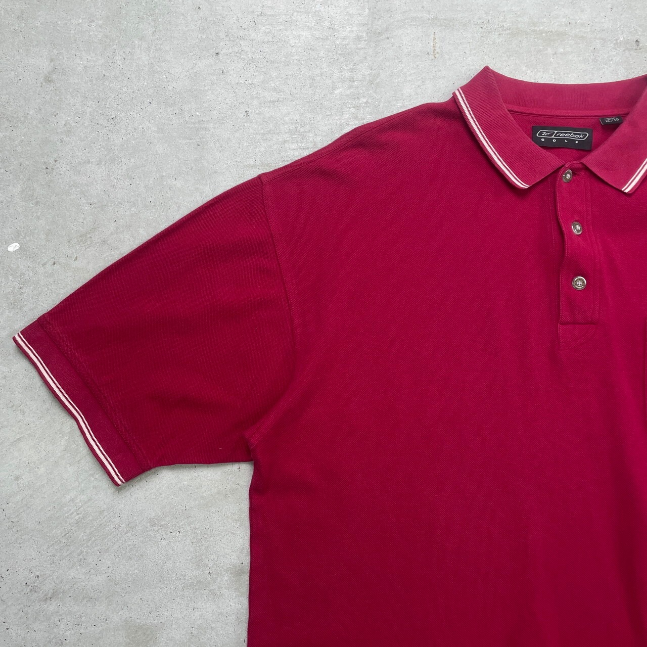 Reebok GOLF リーボック ゴルフ ポロシャツ 鹿の子 メンズXL 古着 赤色 