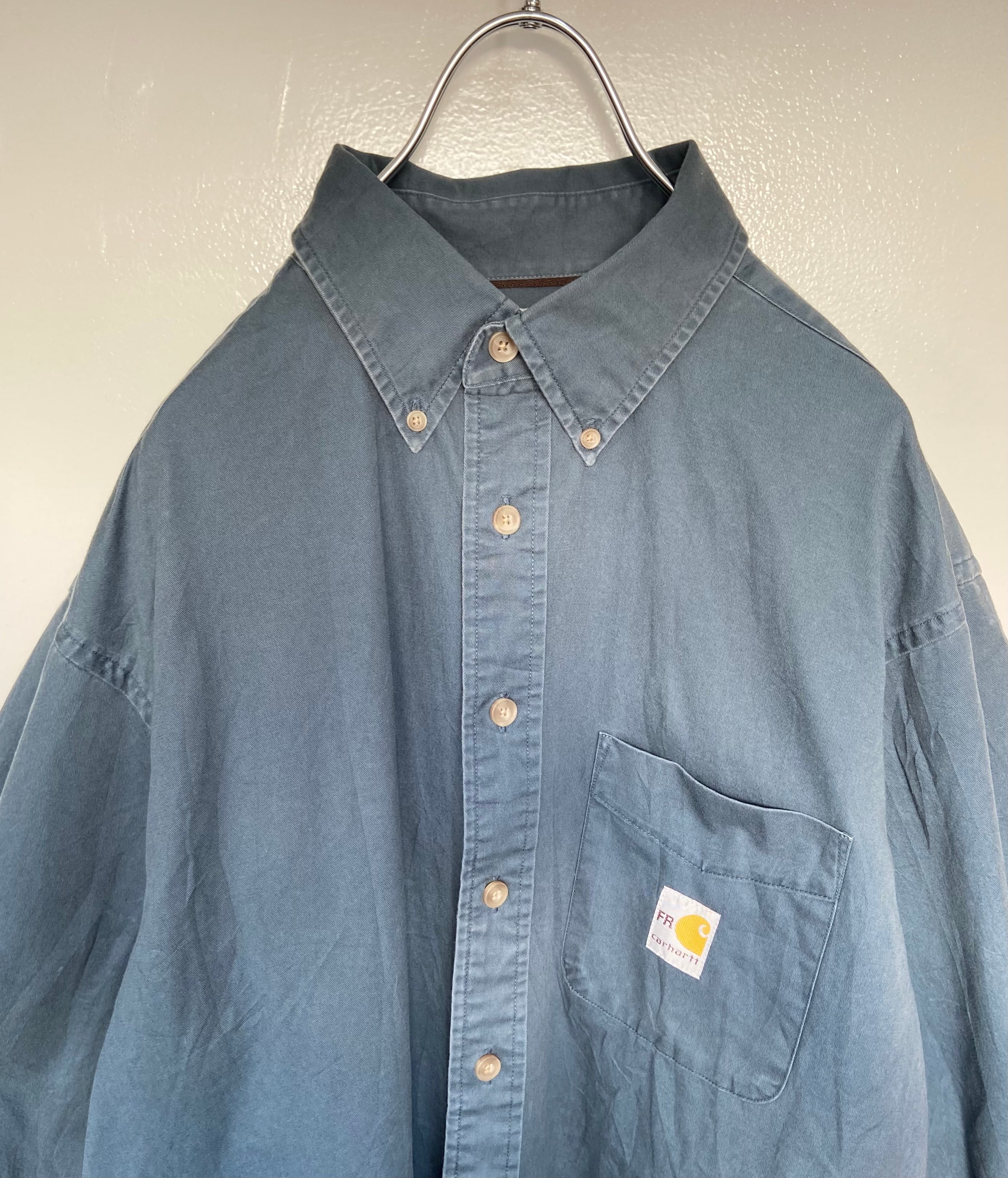 vintage古着 Carhartt/カーハート 長袖シャツ ミントブルー ビッグ