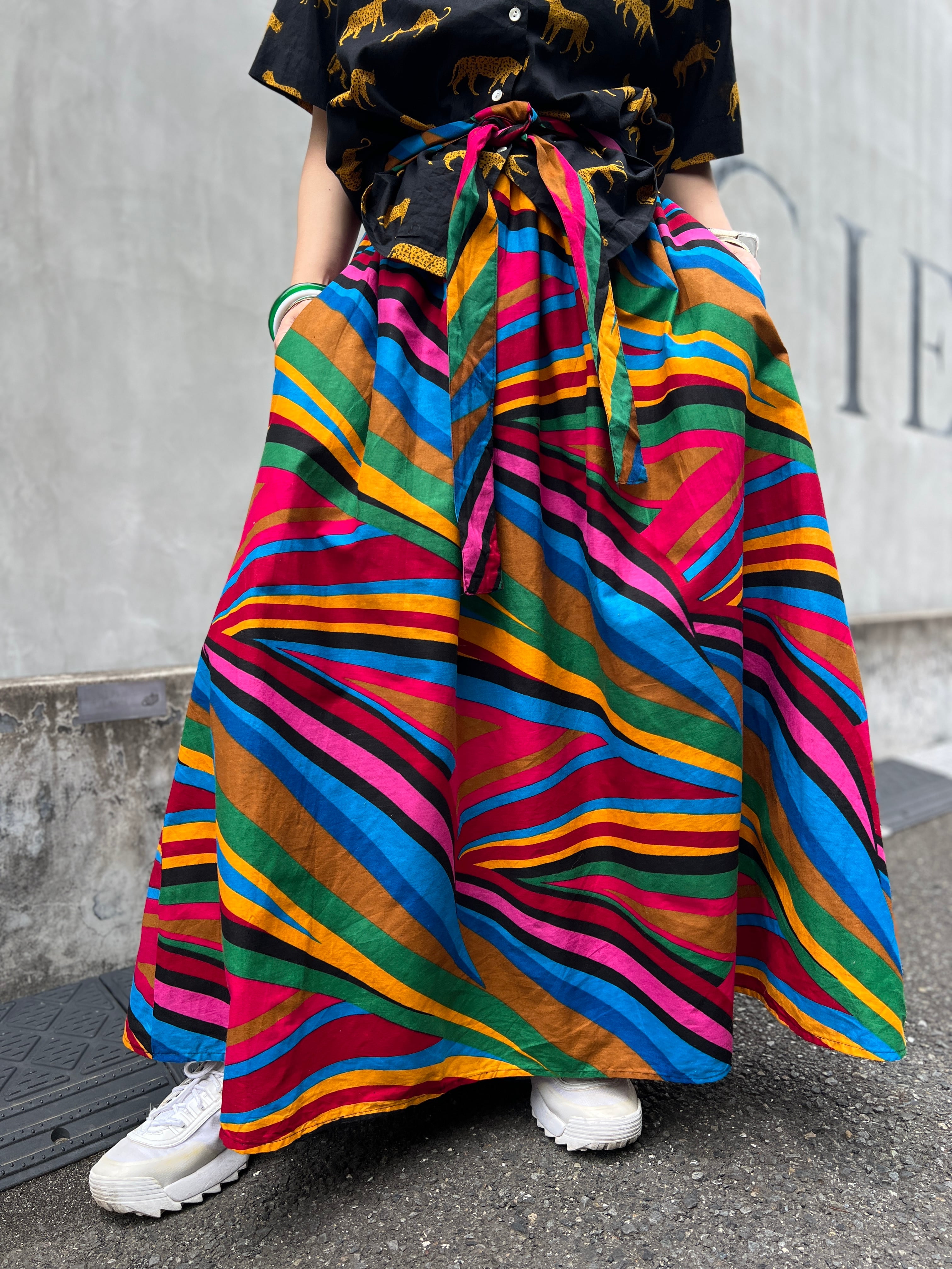 Vintage african cotton volume skirt