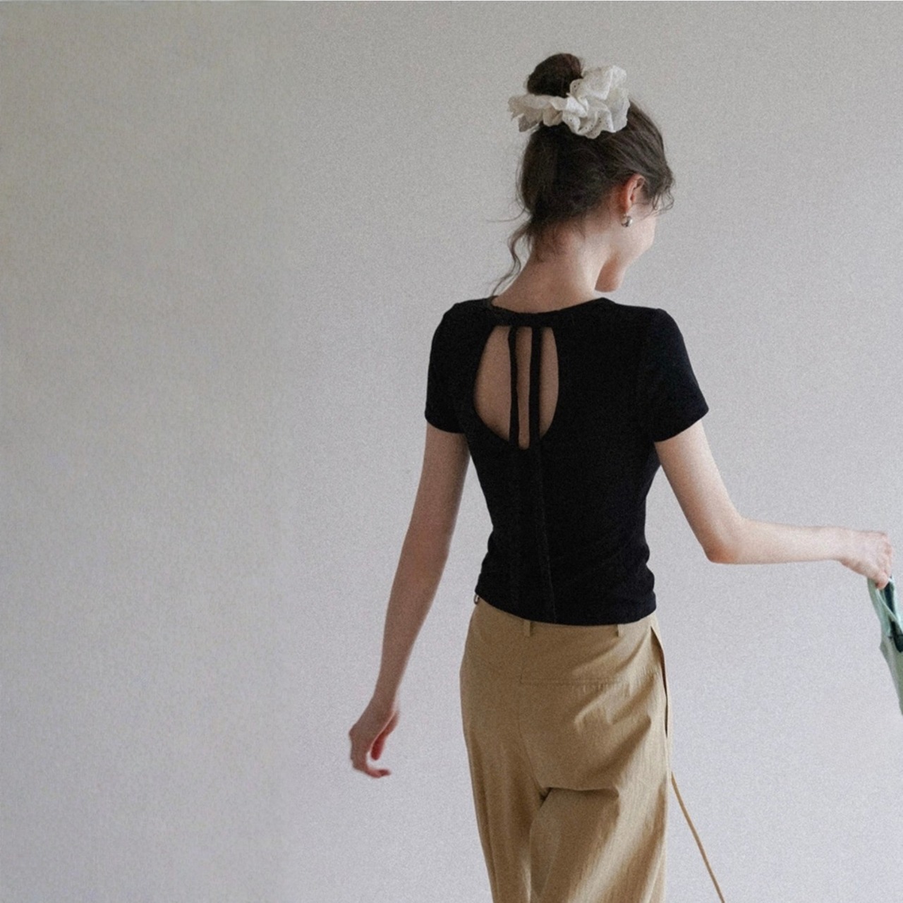 Clé Back Ribbon Tee F0648