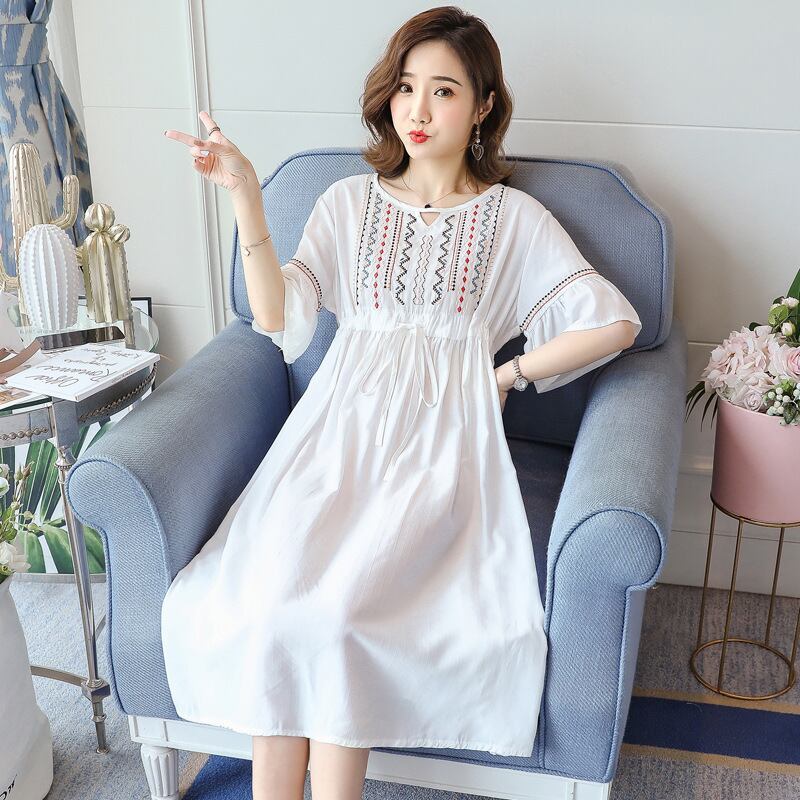 【新作】【送料無料】 マタニティドレス2020夏の新しいエスニック刺繍ドレス小さな新鮮なミドル丈ドレス妊婦-アリババ サマー 夏物 expec221621251002