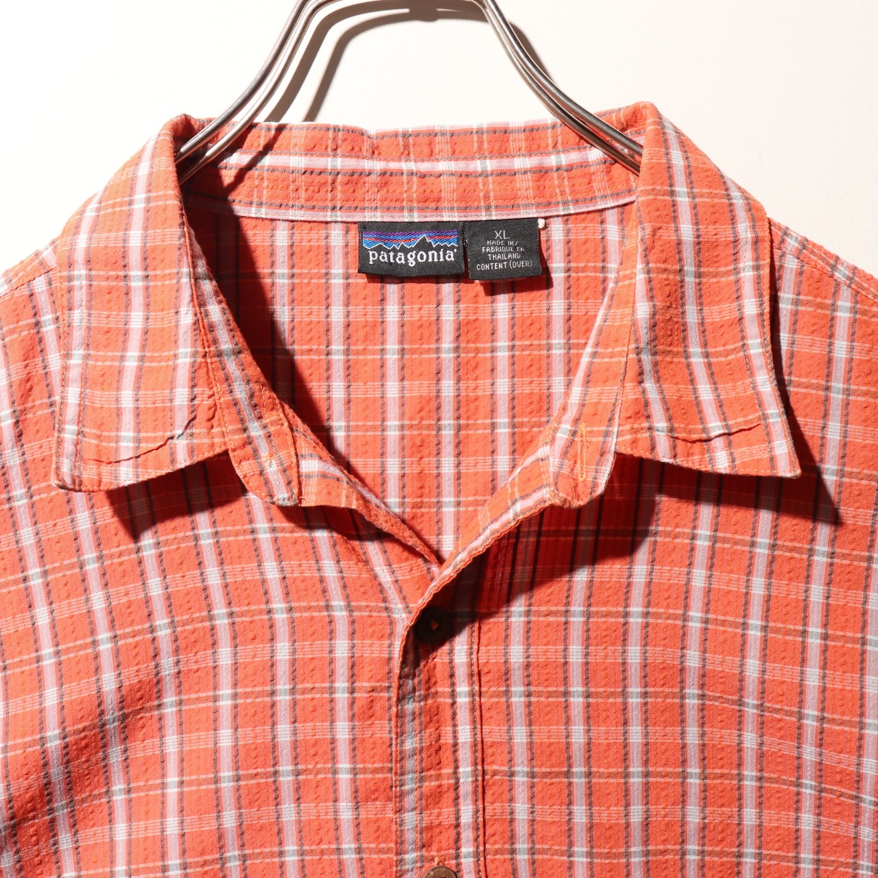 美品 XL 02年 オレンジ Patagonia パッカーウェアシャツ パタゴニア puckerware シアサッカー