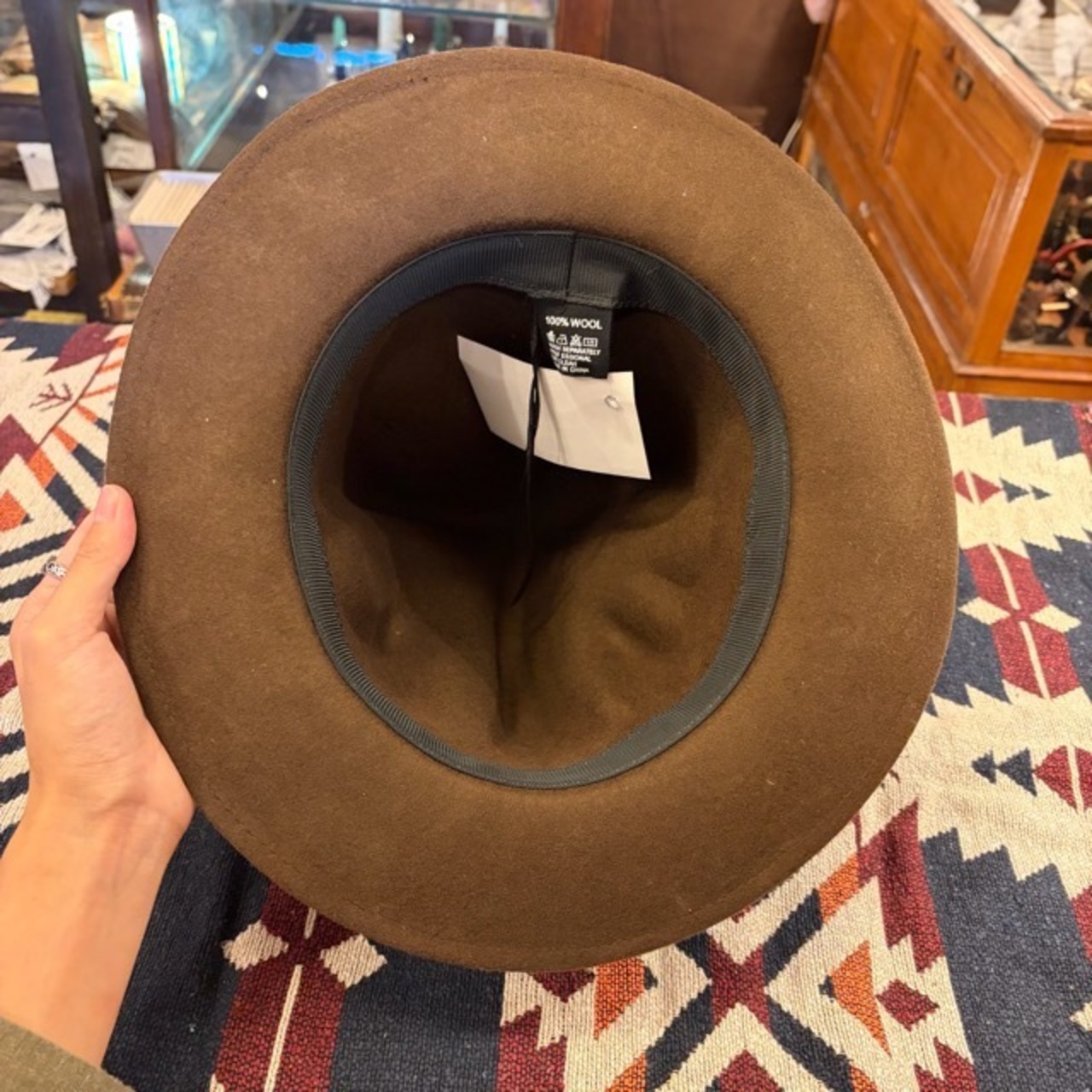 TOPANGA Accessory　Plain wool hat　2Color 　プレーンウールハット　マウンテンハット　帽子　凹凸　ぼこぼこ　アクセサリー　外国　海外　つば　水平　