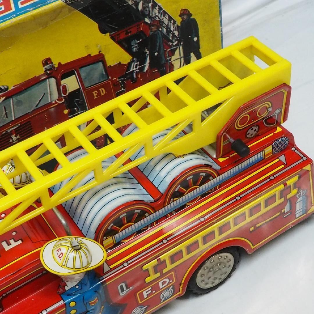 旭玩具【ファイヤーエンジン ハシゴ消防車】当時物ブリキ玩具 TIN TOY 箱付