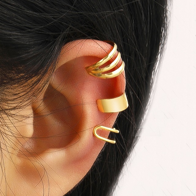 シンプルな耳挟みピアス5点セット