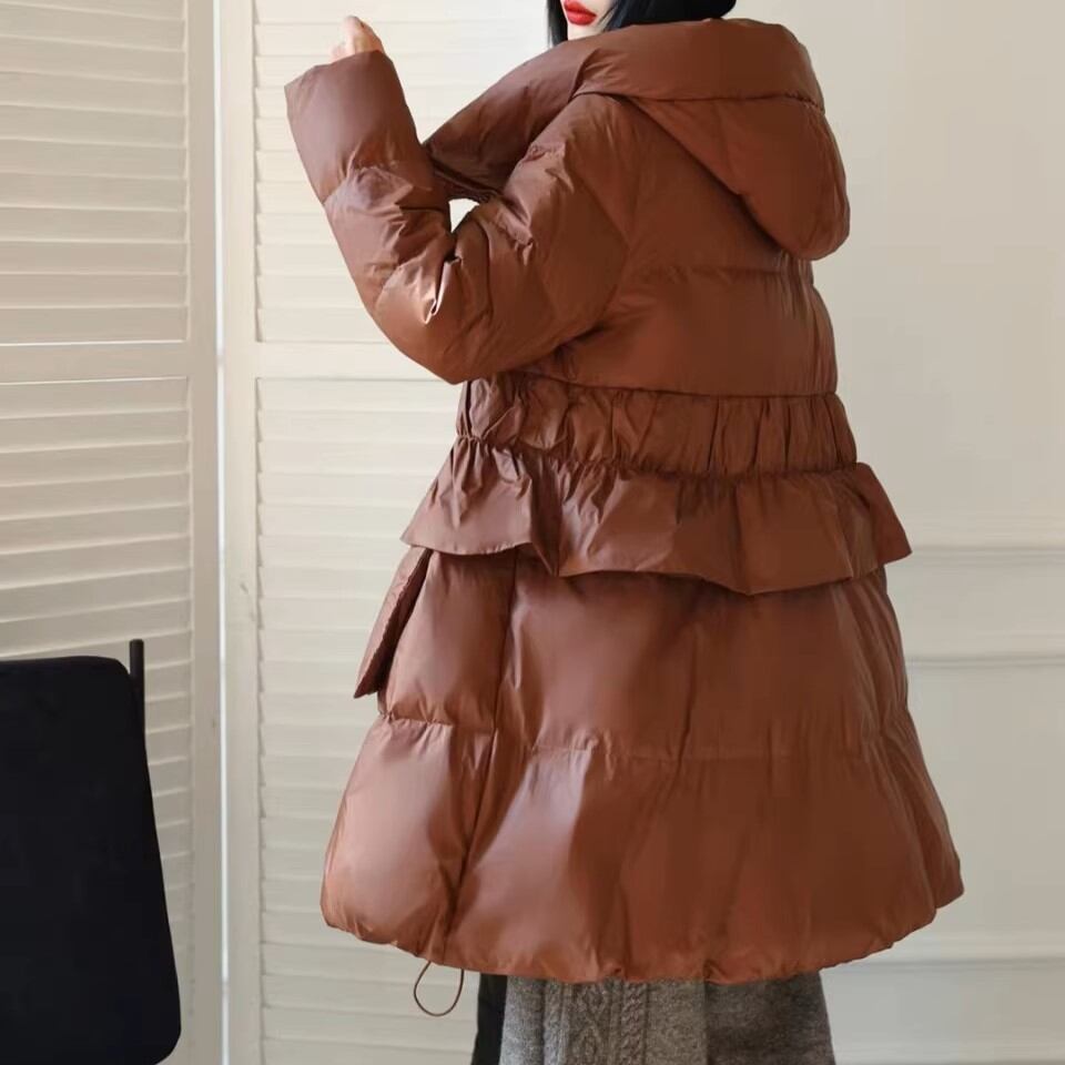 Aラインフリルダウンジャケット O0055 | S.Dahlia