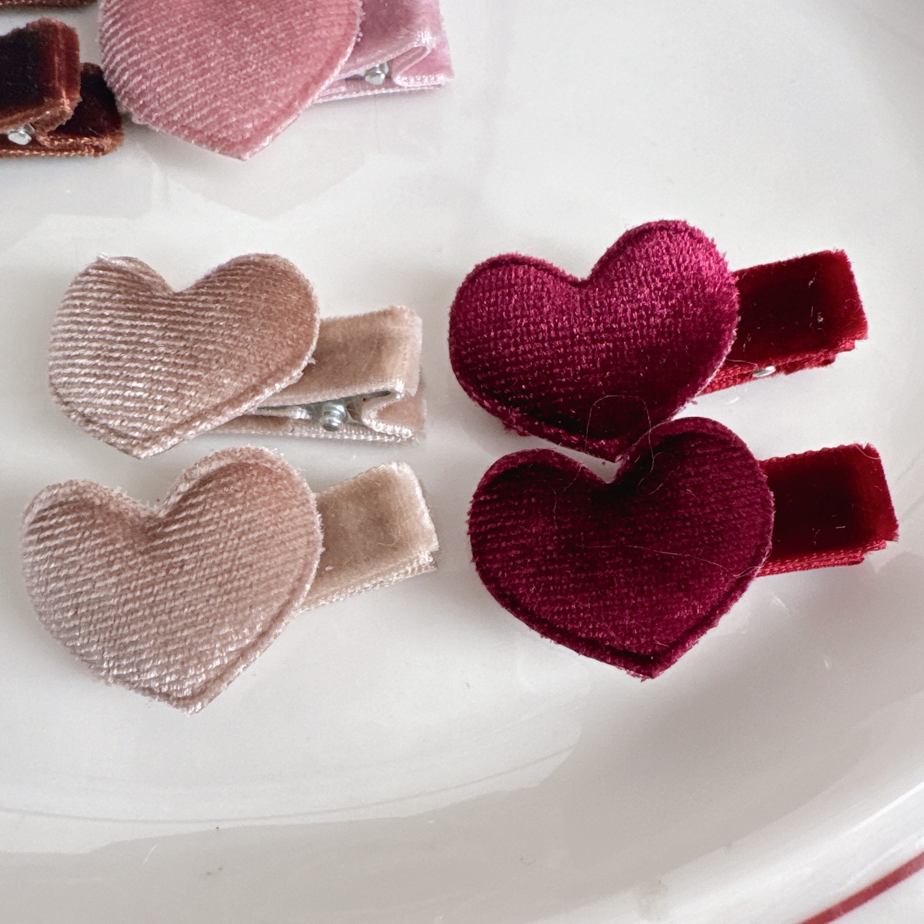 ベルベット調ハートパッチン