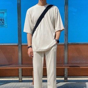 サマーリブベージュスーツTシャツ　MT0080452