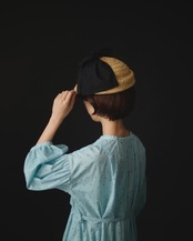 【Joëlle】Raffia ribbon cap/アシンメトリーラフィアキャップ