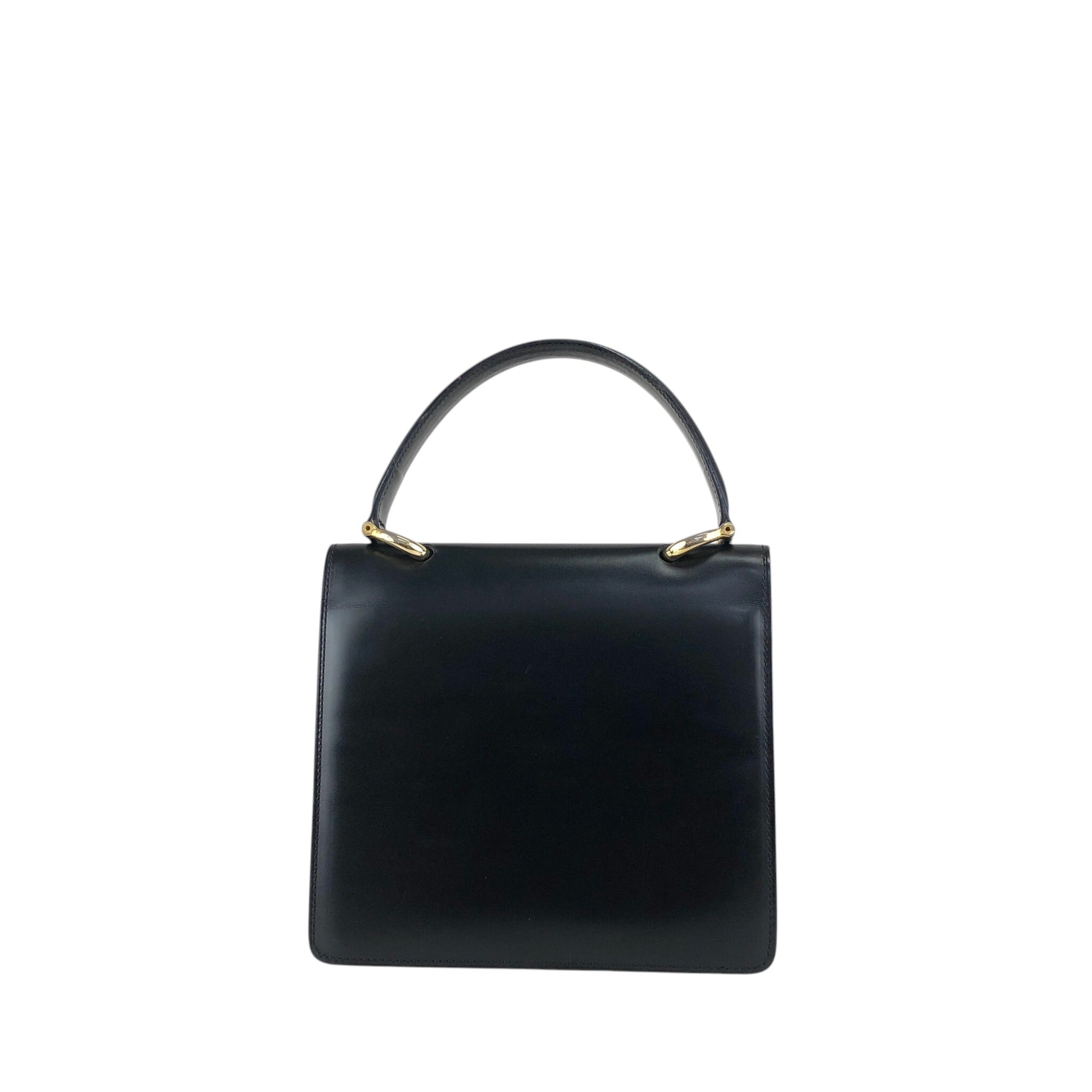 CELINE セリーヌ ハンドバッグ ブラック ダブルフラップ レザー