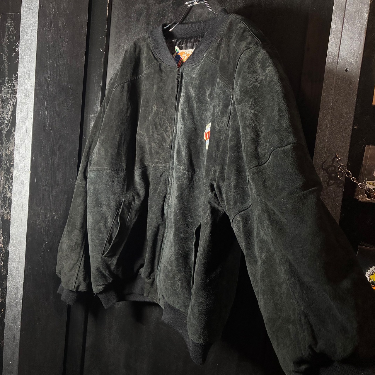 00s Super Bowl XXXV 記念 レザージャケット Jeff Hamilton製 刺繍入り ブラック XL