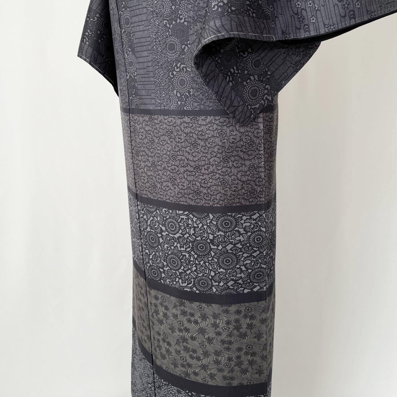 K-1924 訪問着 二代目川村久太郎 染大島 高島屋 モノトーン トール