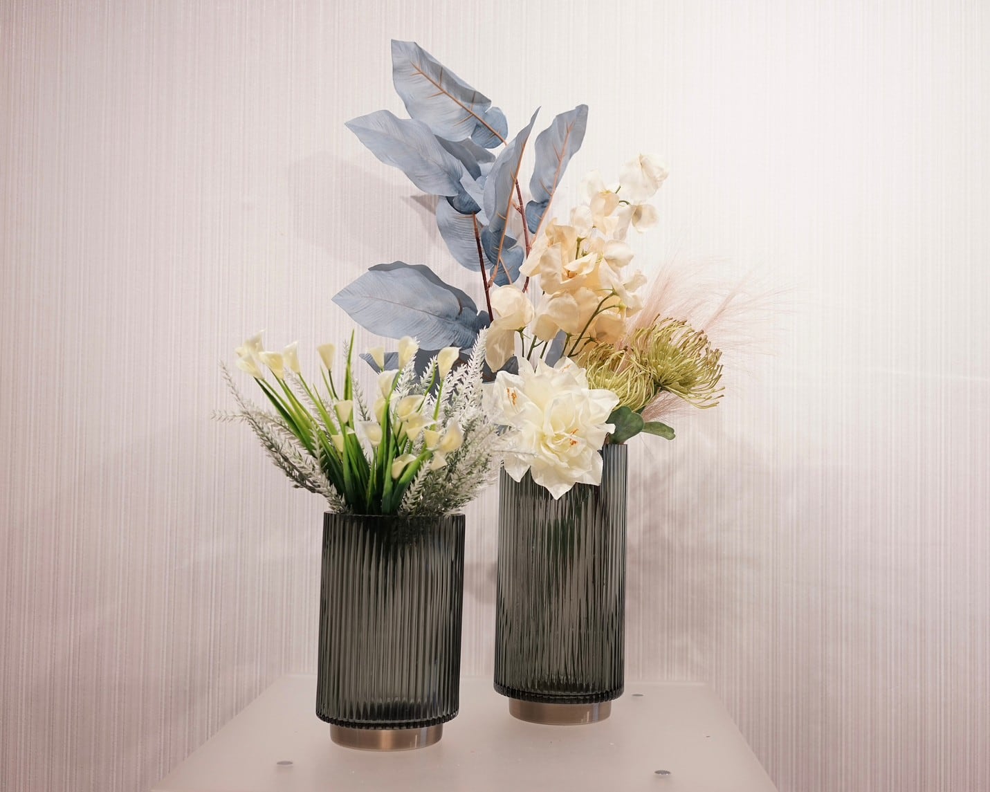 フラワーベース/花瓶 2個セット/造花付き/北欧/オブジェ