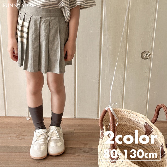 《取寄》 プリーツキャロットスカート （全２色） ADBB 2024夏 韓国子供服 ミニスカート ショートパンツ ズボン