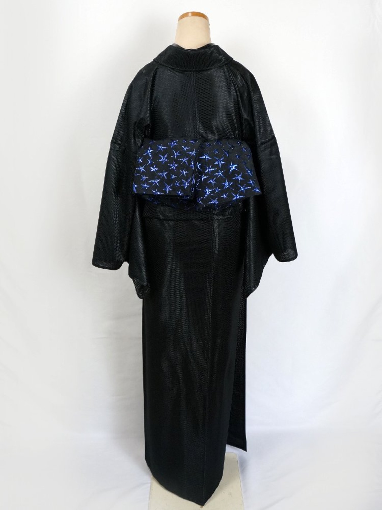 【受注商品】Rumi Rockきもの「バーズアイ」ブラック 　[A148]