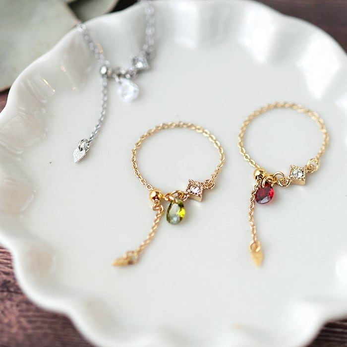 ビーズキット ひいらぎ・リングキット(針と糸付き)ジルコニア ビーズ