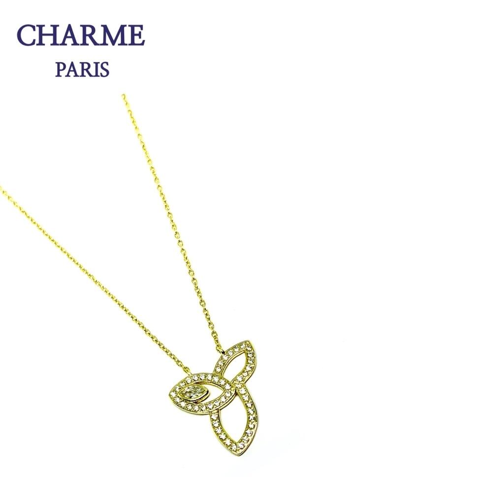 cz diamond lily necklace (gold)