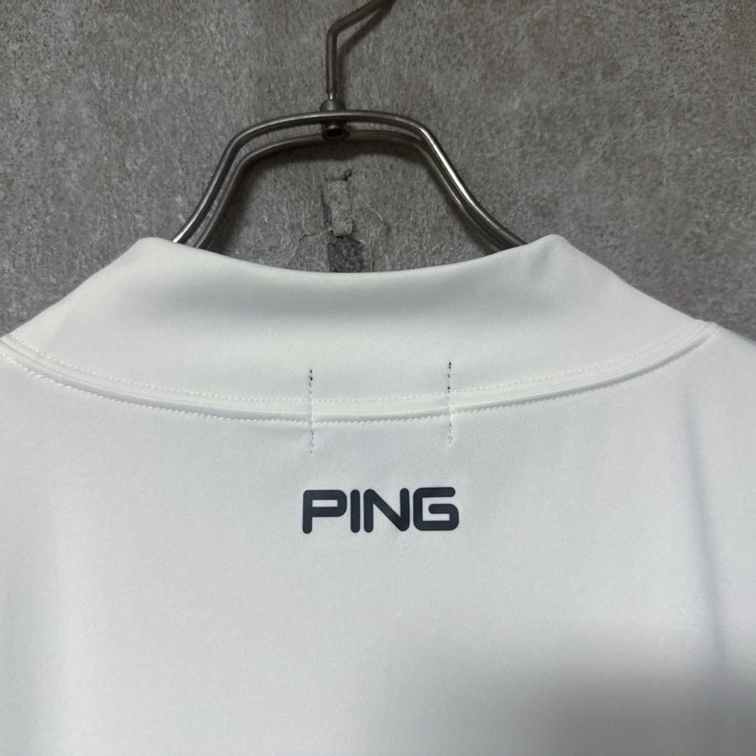 PING モックネックシャツ ホワイト他 メンズ】PING ピン 半袖 センター ロゴ モックネック シャツ ホワイト