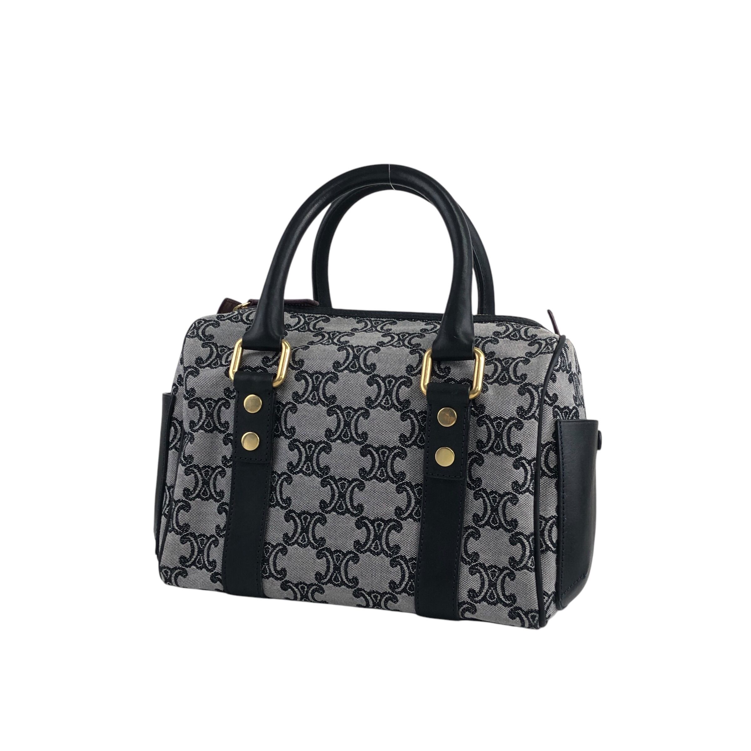 CELINE セリーヌ マカダム ハンドバッグ グレー トリオンフ キャンバス