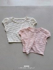 韓国子供服 / BANANA J / 26Autumn / バブル パフスリーブTシャツ / 秋服 / キッズ *XS~JS*