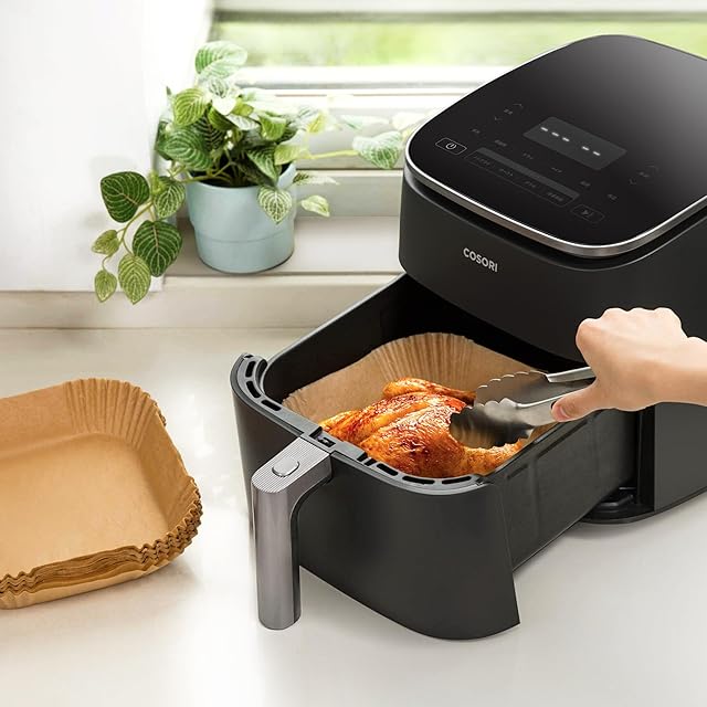 COSORI エアフライヤー用紙 内径16.5cm 100枚セット 3-6L適用 スクエア