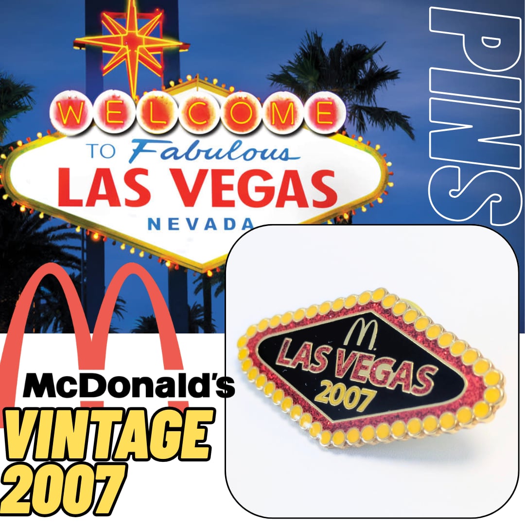 送料無料！☆DEADSTOCK / VINTAGE2007☆ ★ピンズ PINS★ピンバッジ【 McDonald's（マクドナルド）】マクドナルド ラスベガス 2007 グリッター ラペルピン〚アメリカン雑貨 アメトイ〛