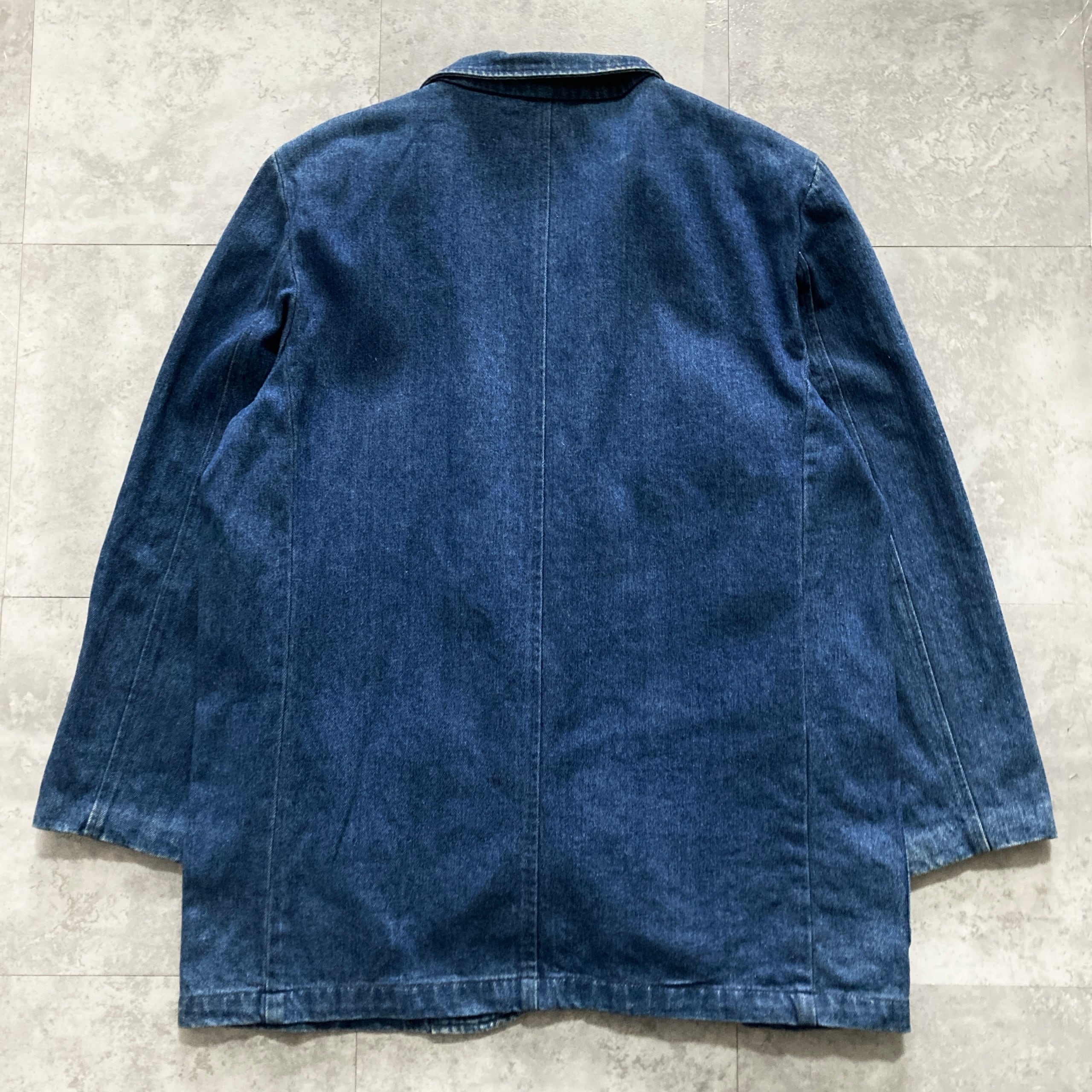 80s】Eddie Bauer エディーバウアー 表記L 黒タグ デニム テーラード