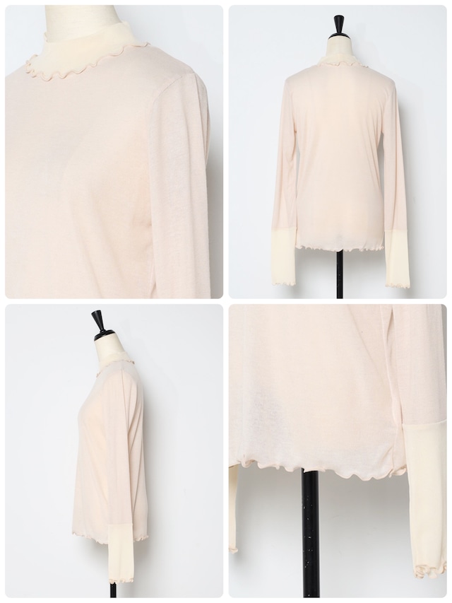 シアー切替メロートップス