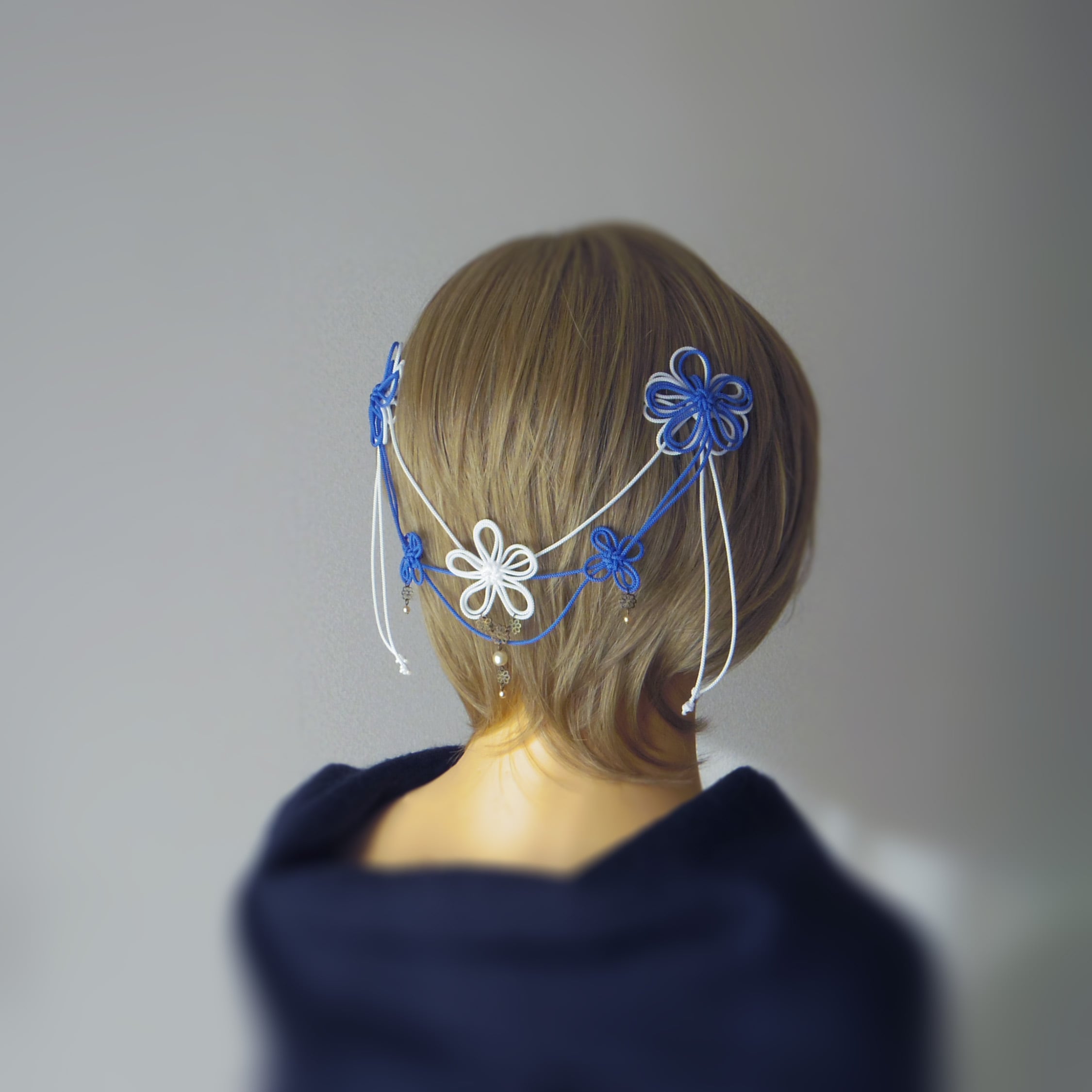 【新作】ヘアコーム「みちゆきて冰」(白×薄青)