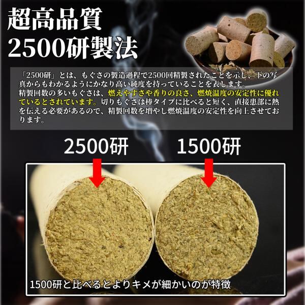 天然高級切りもぐさ棒70本 河南省産2.7cm*1.8cm 百草 お灸 棒灸